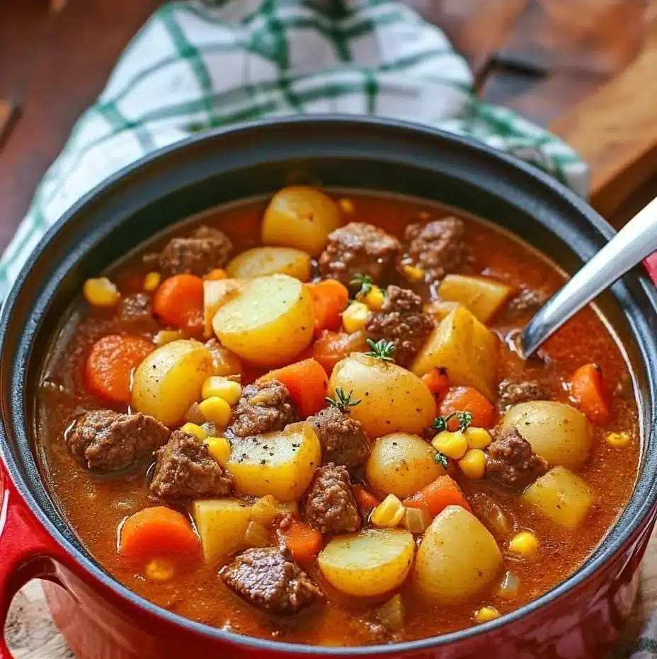 Best beef stew with carrots and potatoes in a one-pot comfort dinner