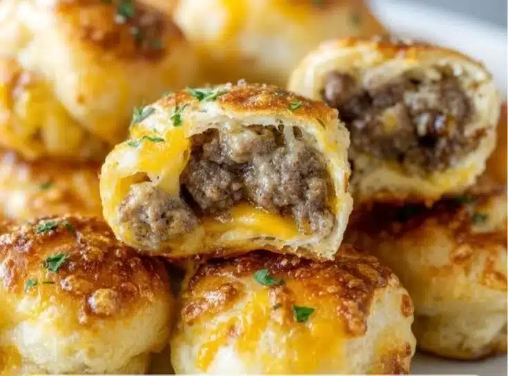 Delicious cheeseburger bombs ready to serve for picky eaters.