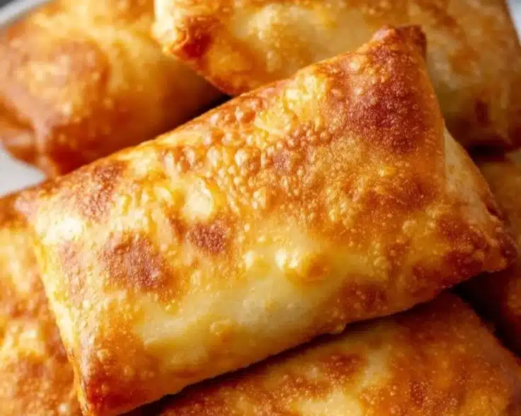 Delicious cheesy beef chimichangas served on a plate with toppings
