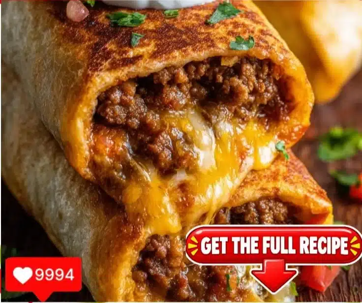 Cheesy Beef Chimichangas
