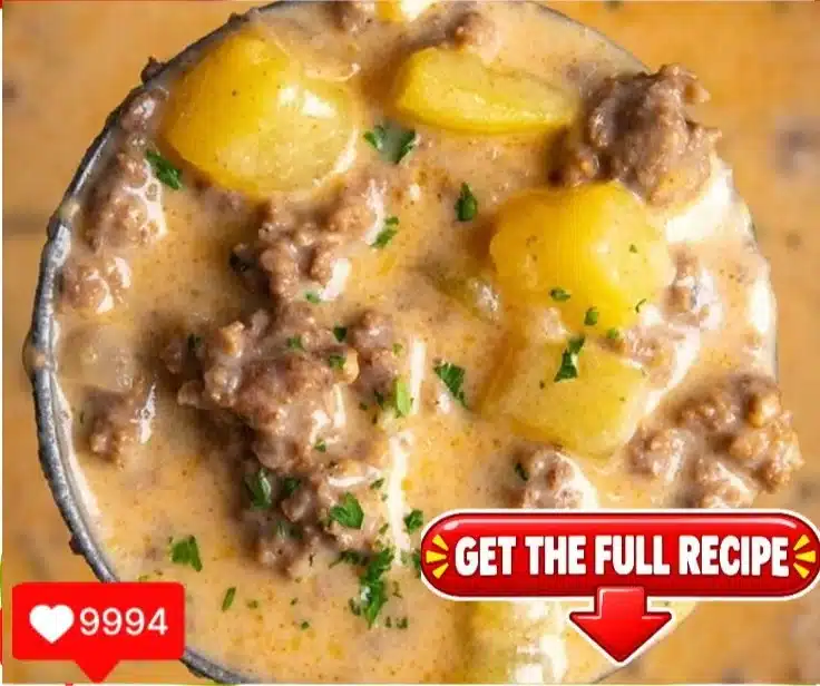 Cheesy Beef & Potato Soup