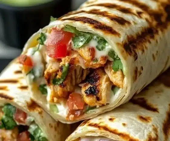 Delicious Chipotle Ranch Grilled Chicken Burrito ready to serve