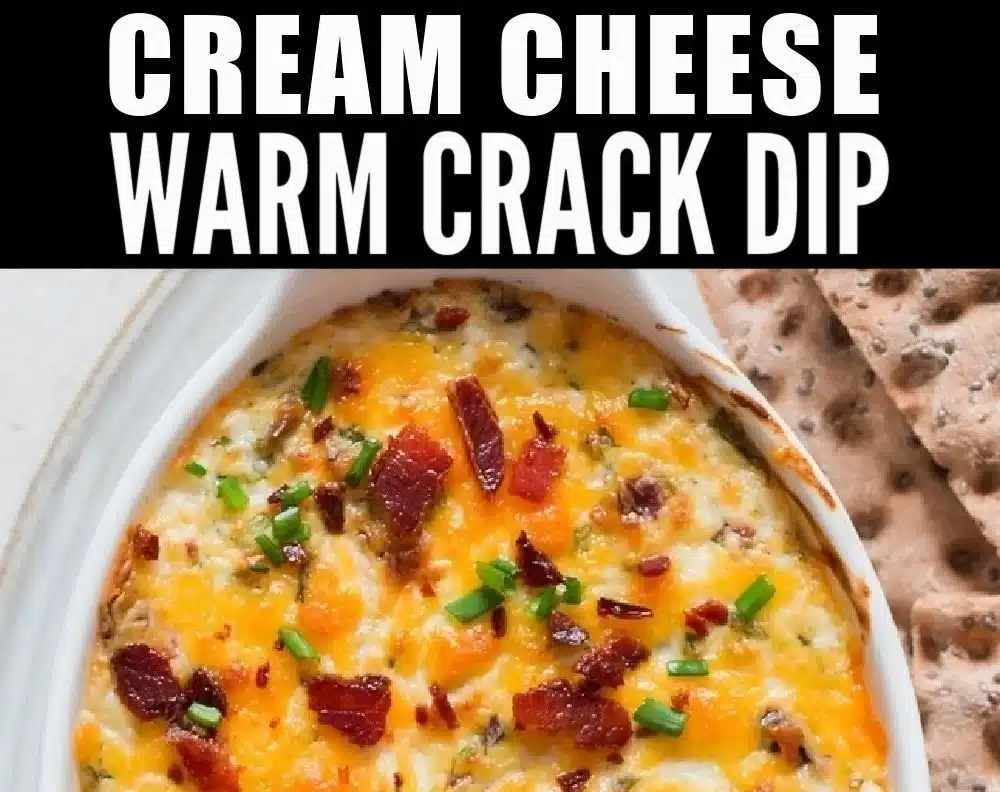 Cream Cheese Warm Crack Dip served with fresh vegetables and crackers