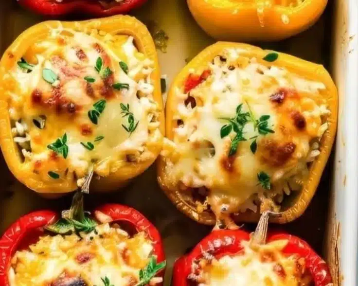 Italian stuffed peppers filled with savory ingredients for a delicious meal