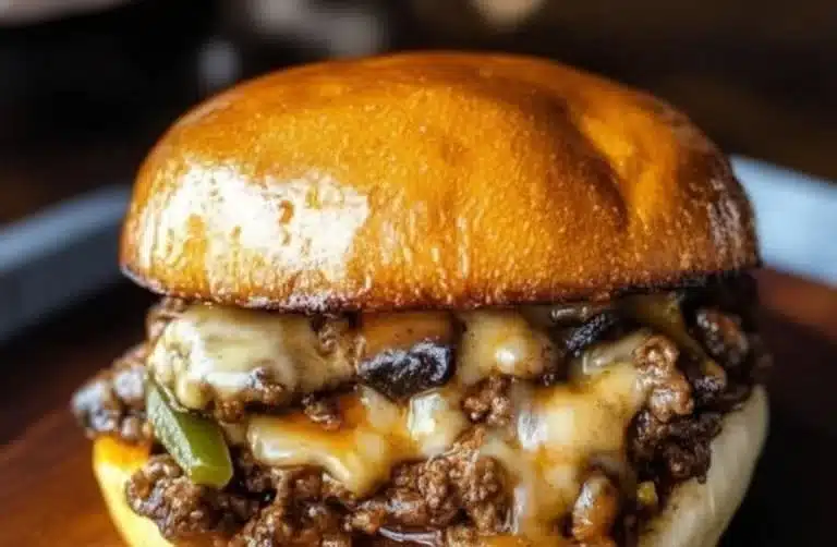 Gordon Ramsay's Philly Cheesesteak Sloppy Joes served on a plate with toppings