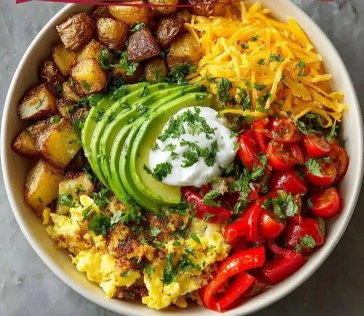 Hearty breakfast bowl with potatoes | Mexican breakfast bowls, Morning meal ideas, Savory breakfast bowls