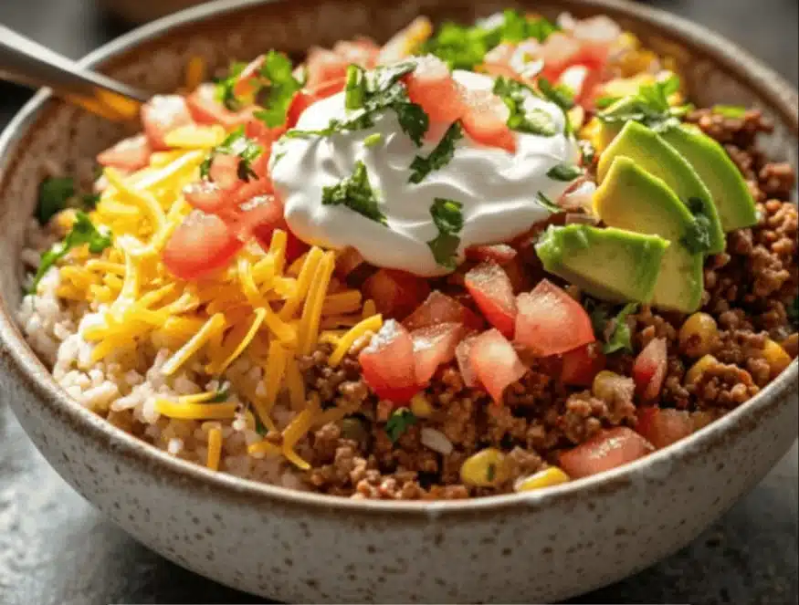 Quick and Easy Taco Rice Bowl Supreme