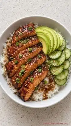 Sticky Teriyaki Salmon Bowl