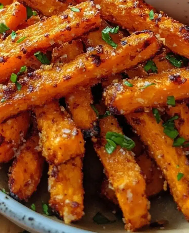 Sweet potato and carrot fries | Healthy sweet potato and carrot fries, Sweet potato fries with paprika, Crispy baked yam fries
