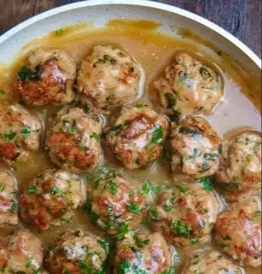 Delicious Thanksgiving turkey meatballs served on a festive plate.